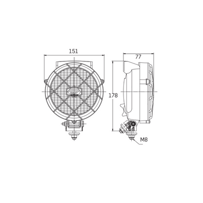 Langstrecken-Stirnlampe SIM 4207 (mit Gitter)