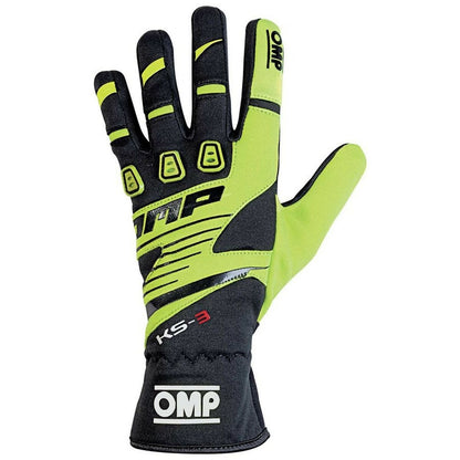 Luvas de karting OMP KS-3, amarelo/preto (tamanho XXS)