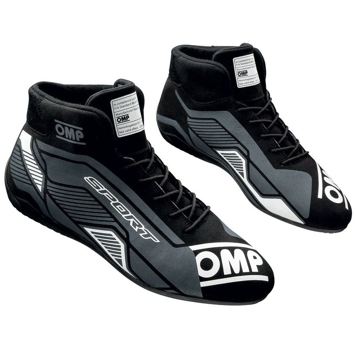 Botas de competição OMP Sport, preto, tamanho 37