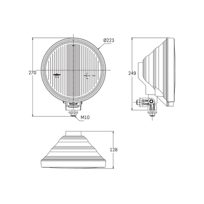 Farol auxiliar de longo alcance SIM 3228 (vidro azul, tipo Pencil)