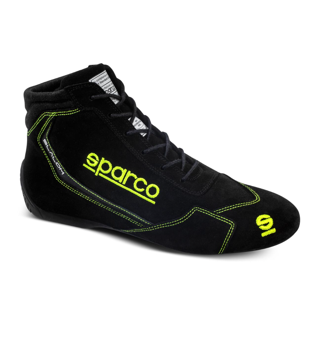 Botas de competição Sparco Slalom MY22, preto/amarelo, tamanho 43