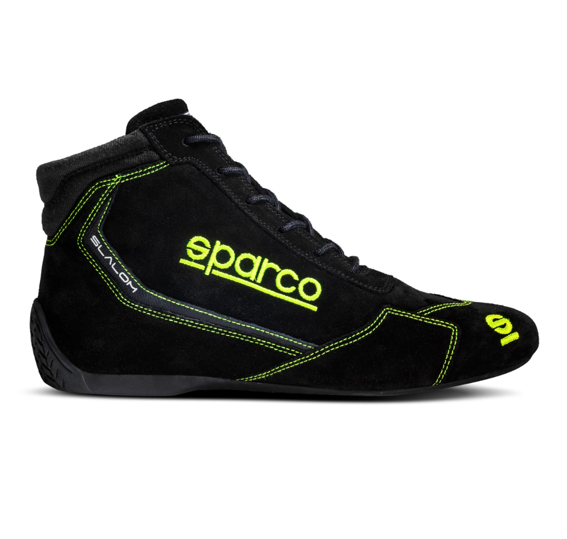 Botas de competição Sparco Slalom MY22, preto/amarelo, tamanho 43