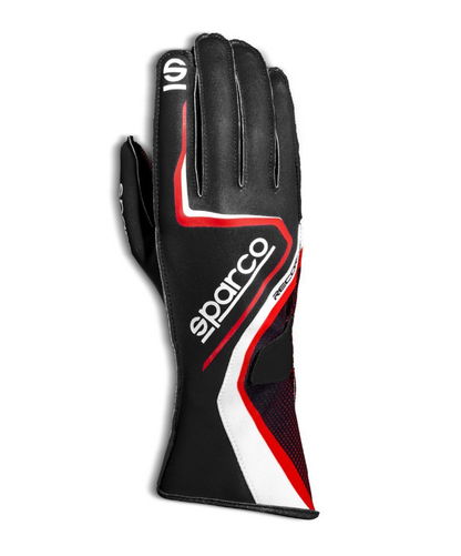 Luvas de karting Sparco Record, preto/vermelho, tamanho L