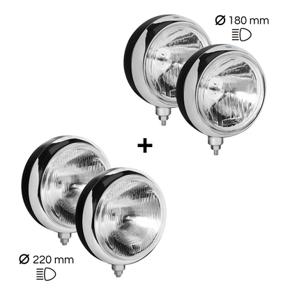 Scheinwerferpaket mit großer Reichweite SIM 3205 + 3208 (Ø180mm + Ø220mm)