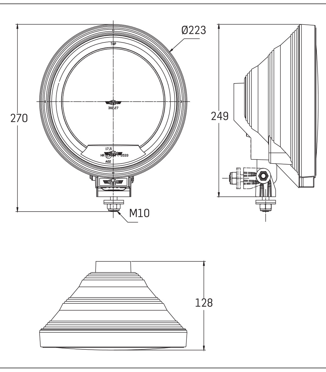 Farol auxiliar de longo alcance SIM 3227