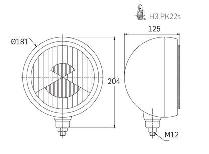 4x Faróis de Longo Alcance SIM 3205 (Ø 180mm)