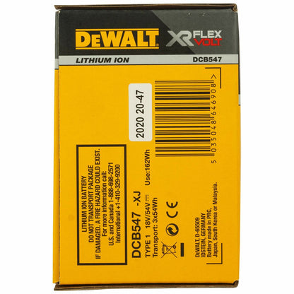 Bateria de lítio recarregável Dewalt DCB547-XJ 9 Ah 18 V