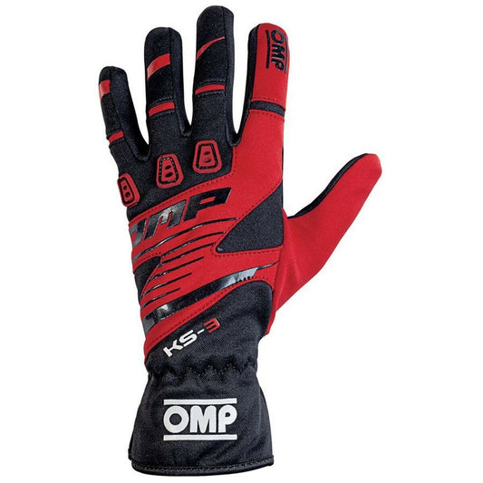 Luvas de karting OMP KS-3, vermelho/preto (tamanho XXS)