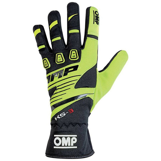 Luvas de karting OMP KS-3, amarelo/preto (tamanho XS)