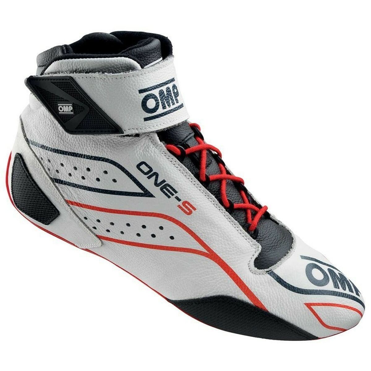 Botas de competição OMP One-S, branco, tamanho 43