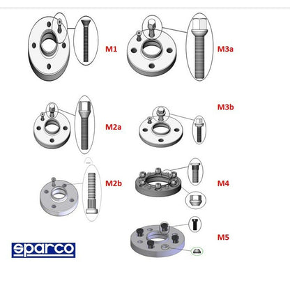 Espaçadores para automóvel Sparco (4x108, 65.0, M12x1,25, 25 mm)