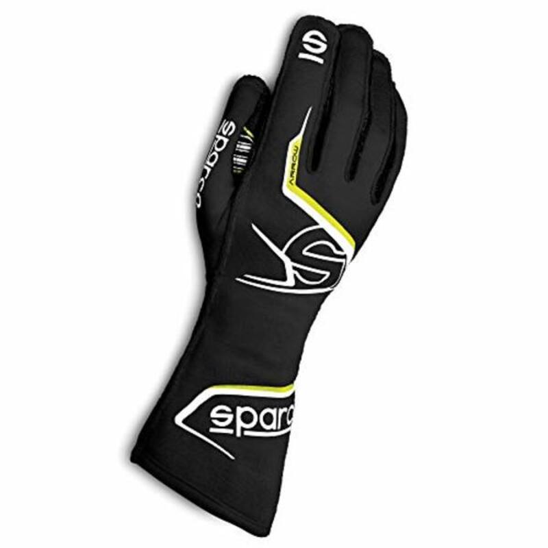 Luvas de kart Sparco Arrow, preto/amarelo, tamanho S