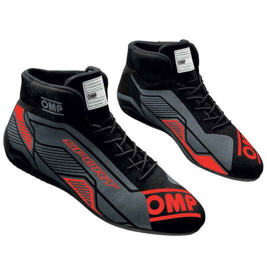 Botas de competição OMP Sport, preto/vermelho, tamanho 37
