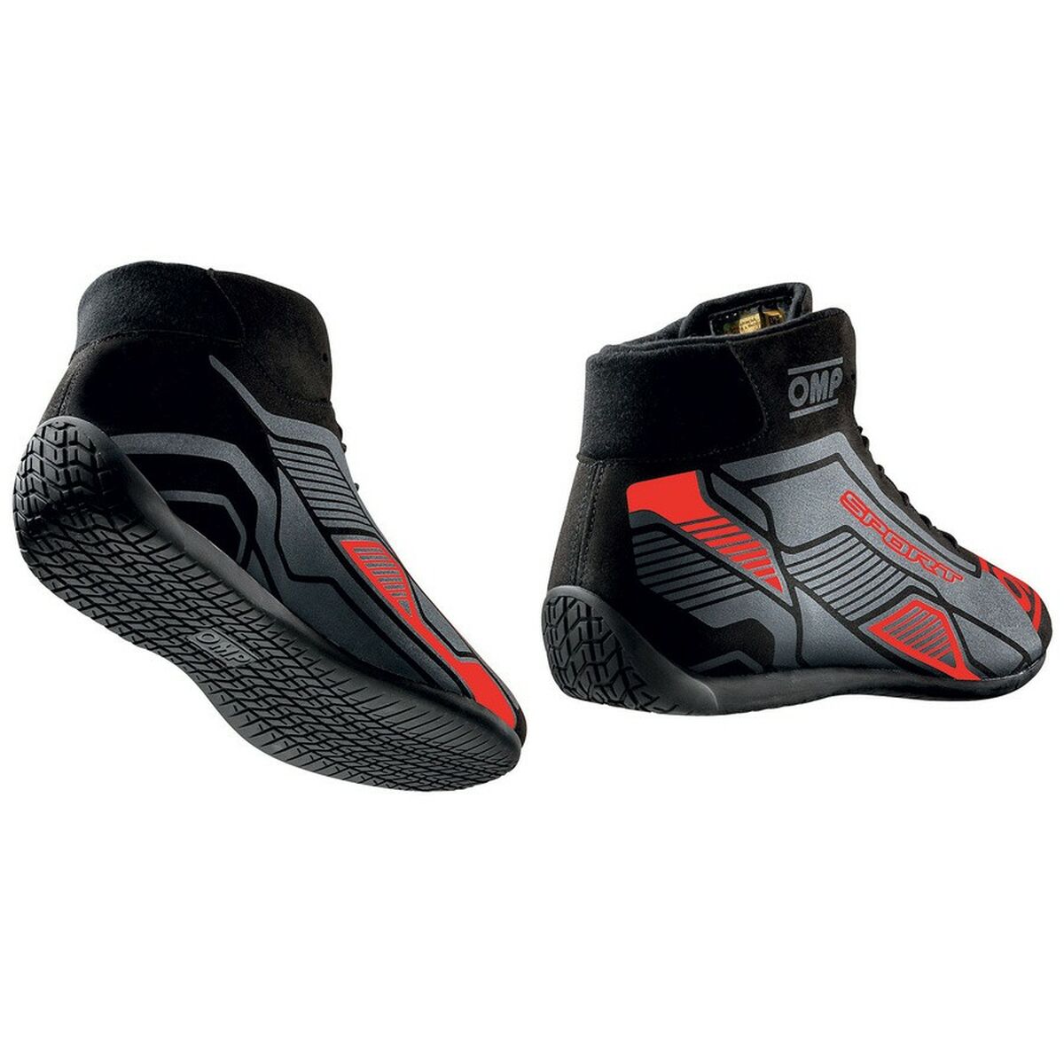 Botas de competição OMP Sport, preto/vermelho, tamanho 42