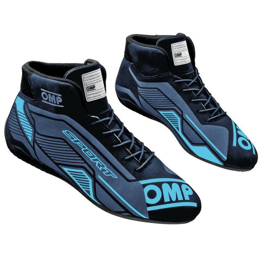 Botas de competição OMP Sport, azul, tamanho 40