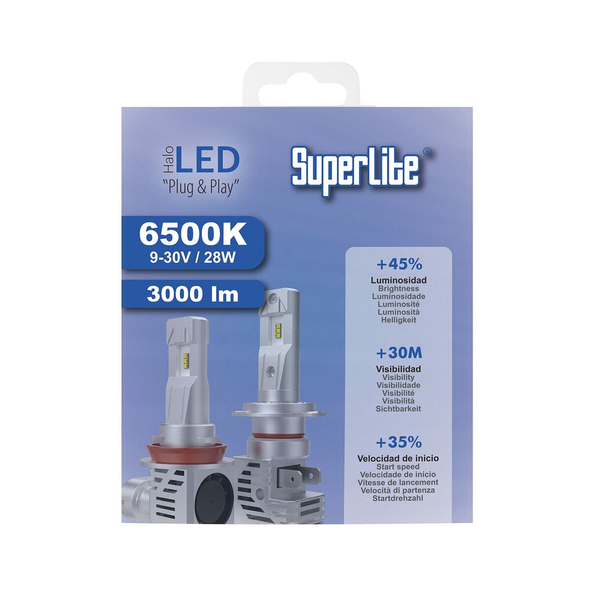 Kit de conversão Halogéneo LED Superlite BOM12311 H4 28 W 6500 K LED (2 Unidades)