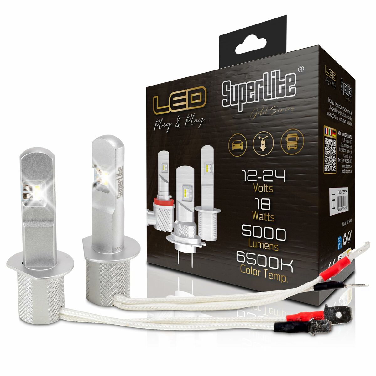 Kit de conversão Halogéneo LED Superlite Gold H1 18 W LED