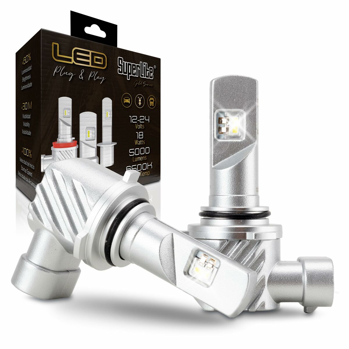 Kit de conversão Halogéneo LED Superlite Gold HB4 18 W LED