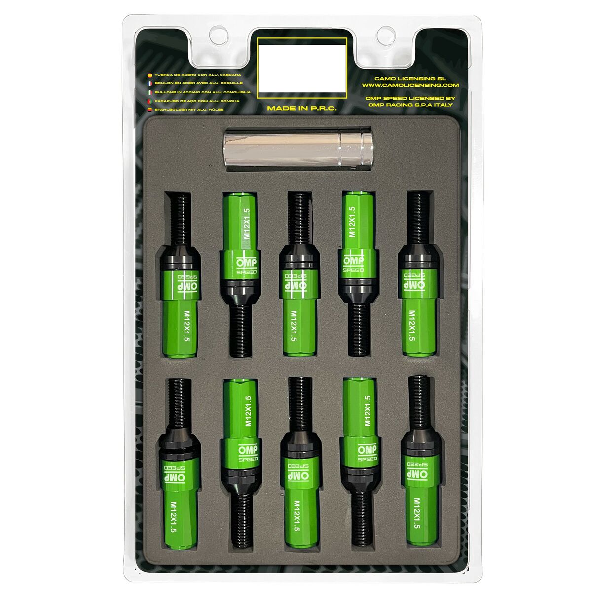 Kit de parafusos OMP OMPS09981208 28 mm Verde M12 x 1,50