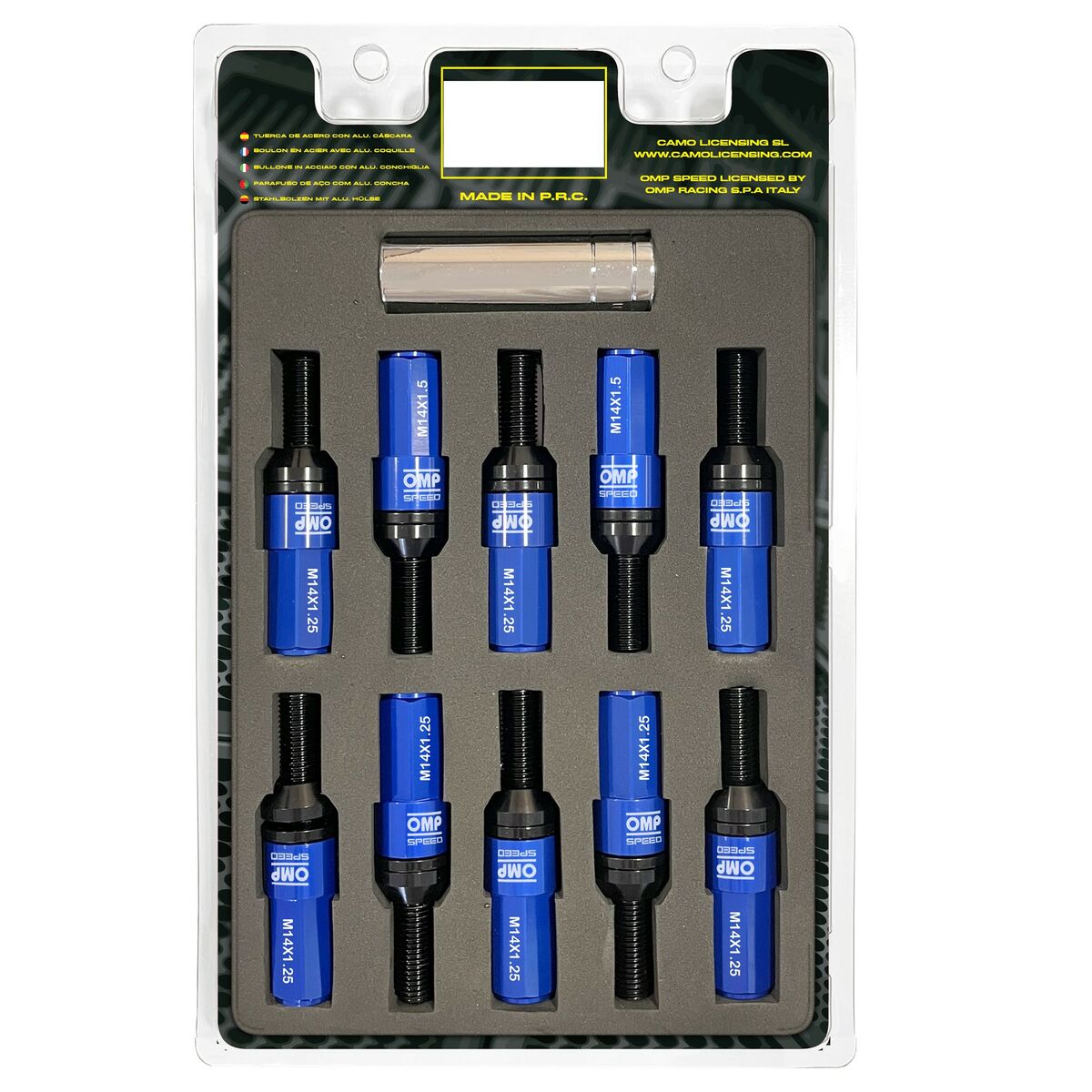 Kit de parafusos OMP OMPS09971407 28 mm Azul M14 x 1,25