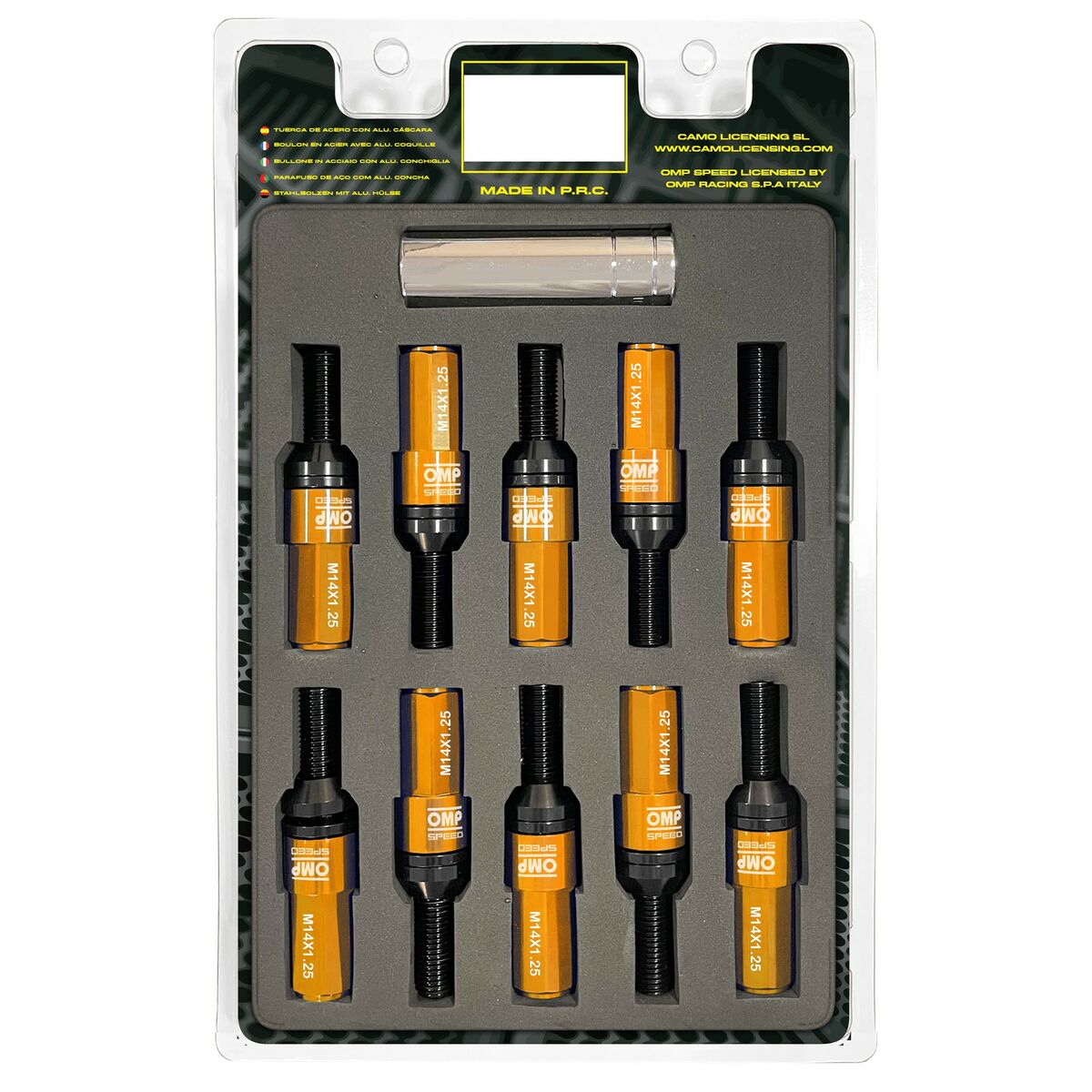 Kit de parafusos OMP OMPS09971410 28 mm Laranja M14 x 1,25