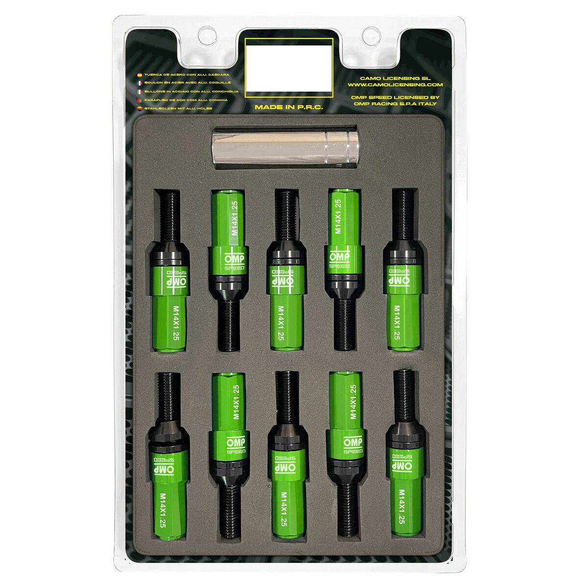 Kit de parafusos OMP OMPS09971408 28 mm Verde M14 x 1,25