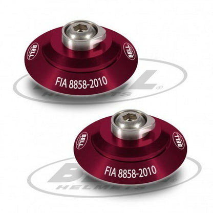 Conjunto de clipes para capacete Bell HANS Vermelho FIA 8858-2010