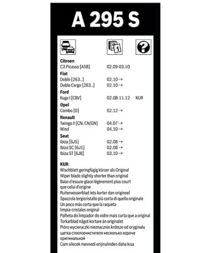 Scheibenwischerbürsten Bosch Aerotwin A295S