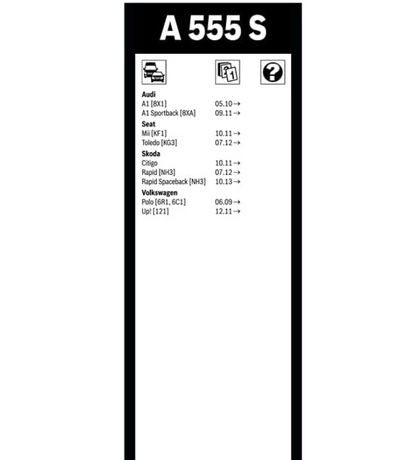 Escobillas Limpiaparabrisas Bosch Aerotwin A555S