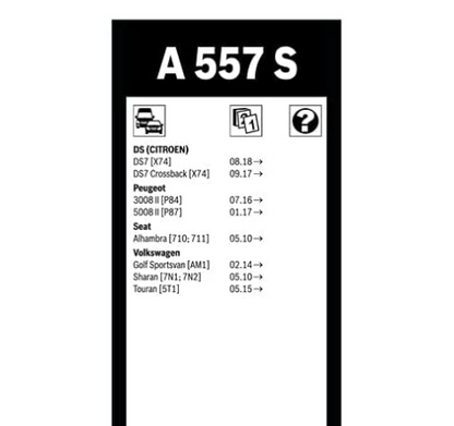 Scheibenwischerbürsten Bosch Aerotwin A557S