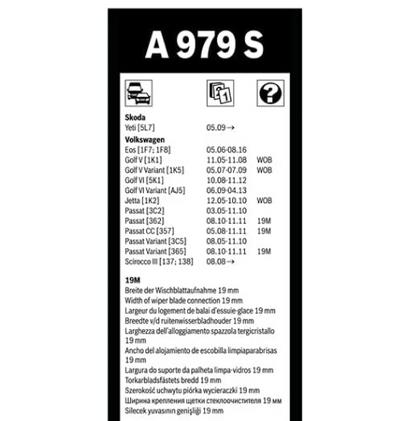 Scheibenwischerbürsten Bosch Aerotwin A979S