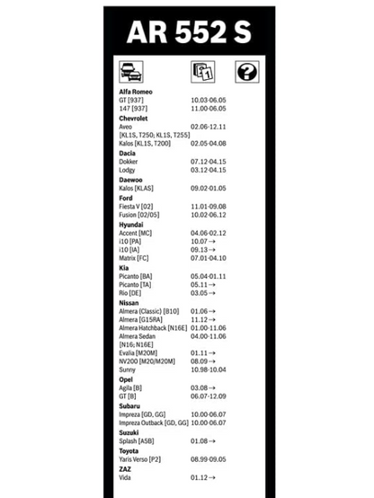 Scheibenwischerbürsten Bosch Aerotwin AR552S
